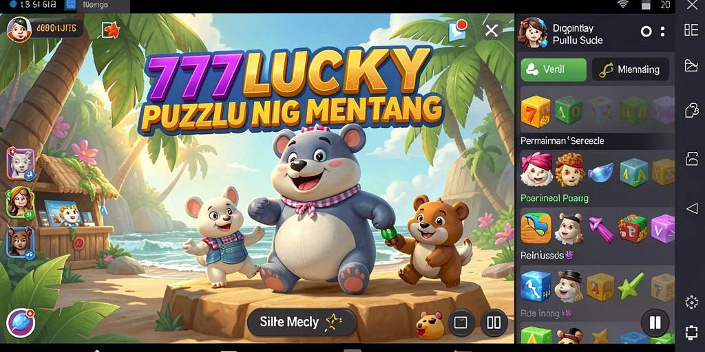 Screenshot gameplay 777LUCKY yang menampilkan berbagai puzzle menantang.
