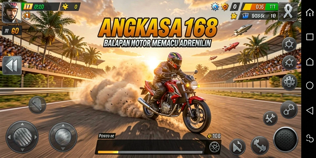 Tampilan mendebarkan dari balapan motor dalam ANGKASA168.