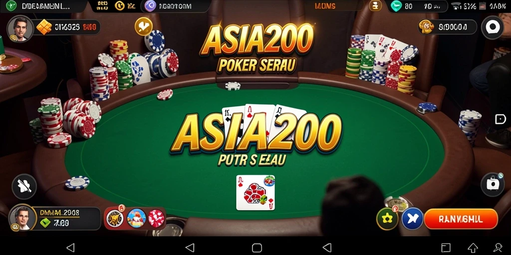 Tampilan gameplay Poker yang mendebarkan di ASIA200.
