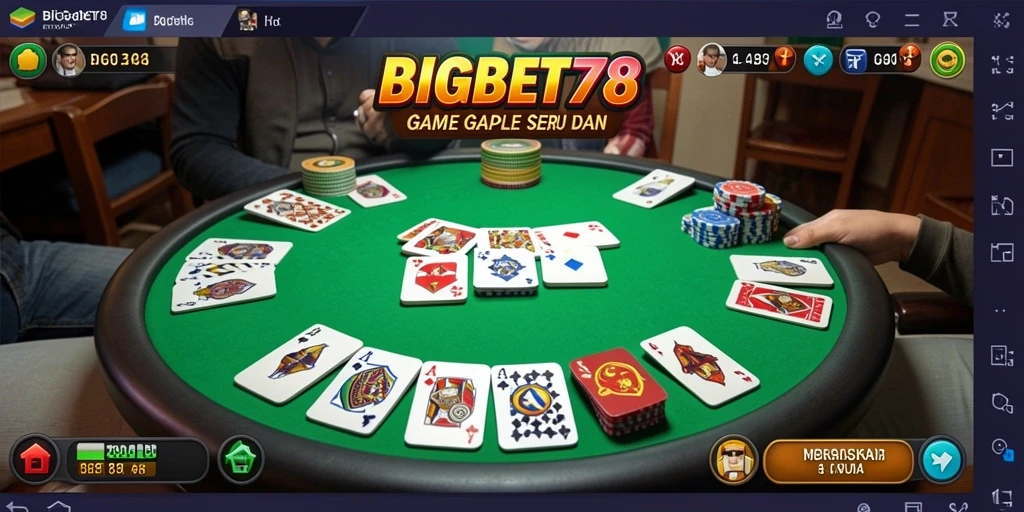 Tampilan gameplay seru permainan Gaple di BIGBET78