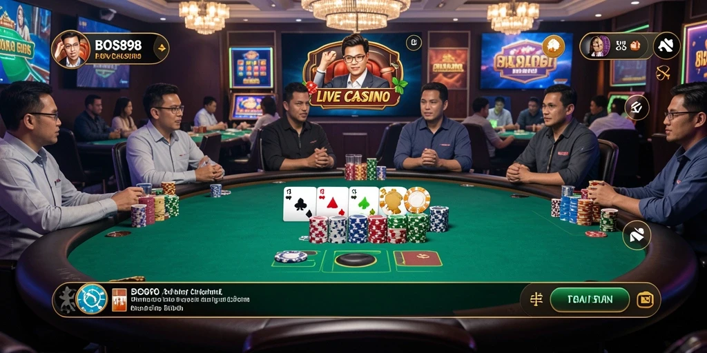 Tampilan gameplay Live Casino yang mendebarkan dan interaktif.