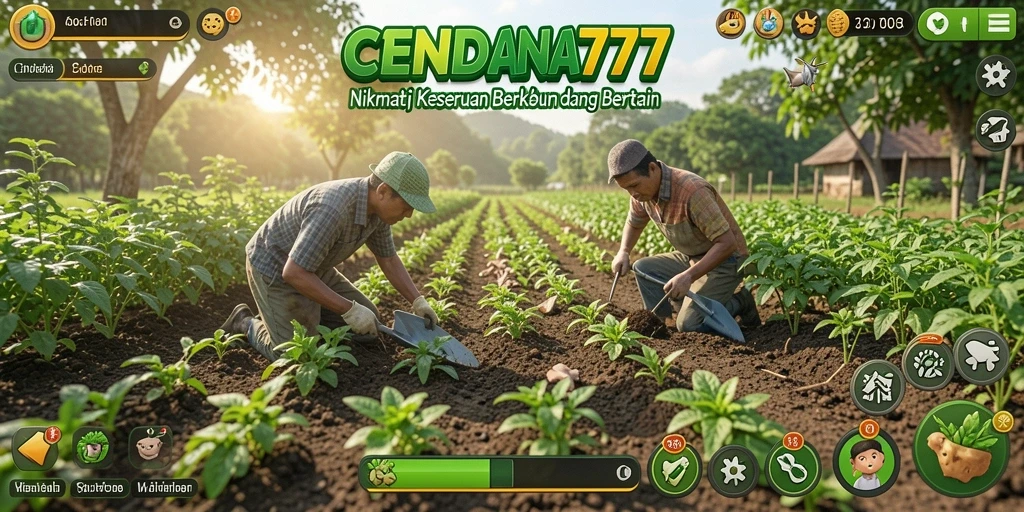 Screenshot gameplay CENDANA777 menampilkan aktivitas pertanian yang seru.