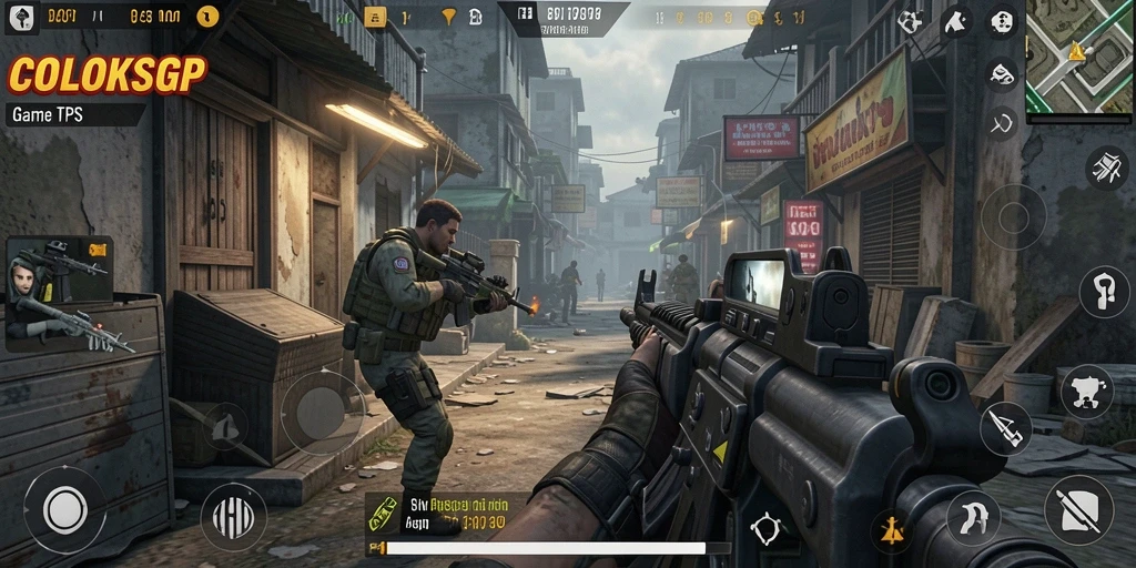 Tampilan gameplay COLOKSGP yang mendebarkan dalam pertempuran TPS.