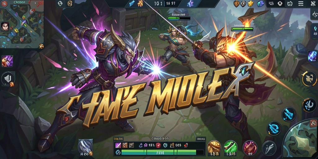 Tampilan utama gameplay <strong>CRS99</strong> menampilkan pertarungan tim yang intens di arena.