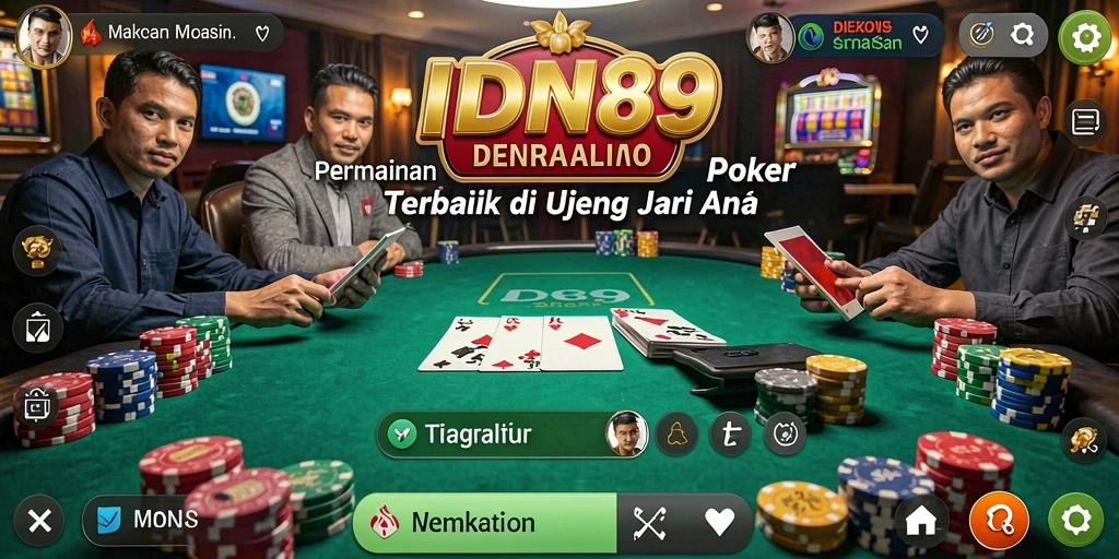 Tangkapan layar menunjukkan gameplay Poker yang menegangkan.