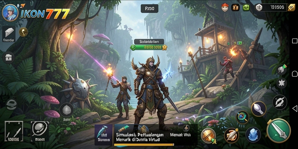 Tangkapan layar utama dari gameplay IKON777 yang menampilkan eksplorasi dunia virtual.