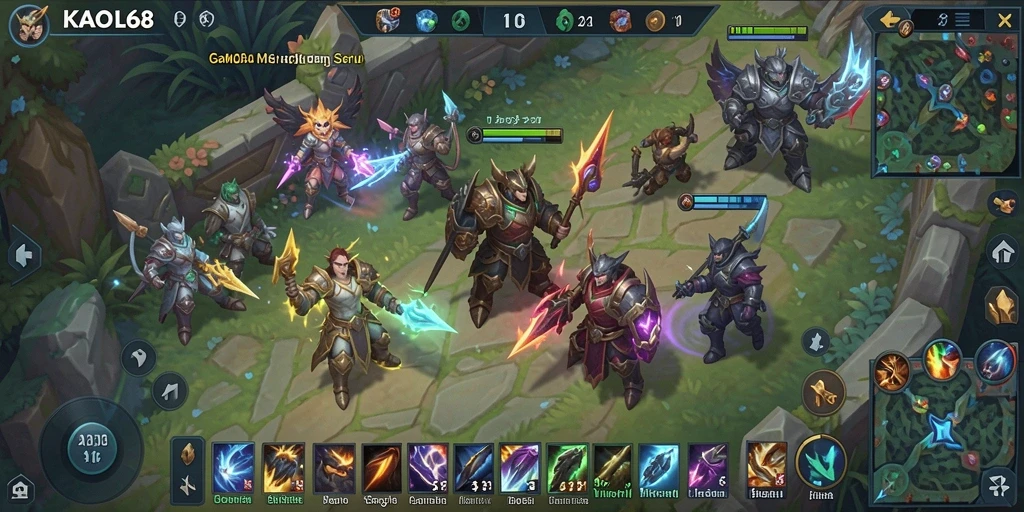 Tampilan gameplay KAOL68 dengan pertarungan tim yang seru.