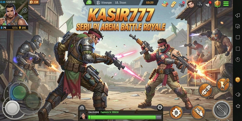 Screenshot KASIR777 menampilkan pertempuran seru dalam arena Battle Royale.