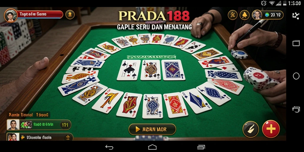 Screenshot PRADA188 menampilkan momen seru permainan Gaple.