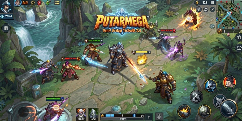 Screenshot utama PUTARMEGA menunjukkan aksi seru dalam gameplay SLG.