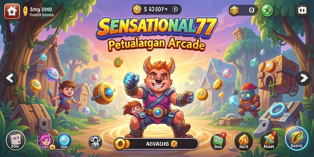 Tampilan gameplay menarik dengan rintangan dan karakter yang berwarna-warni.