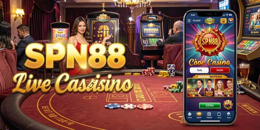Tampilan menarik dari gameplay Live Casino SPN88 yang interaktif.