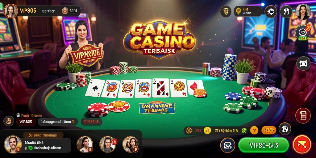 Screenshot gameplay VIP805 yang menampilkan dealer langsung di meja kasino.