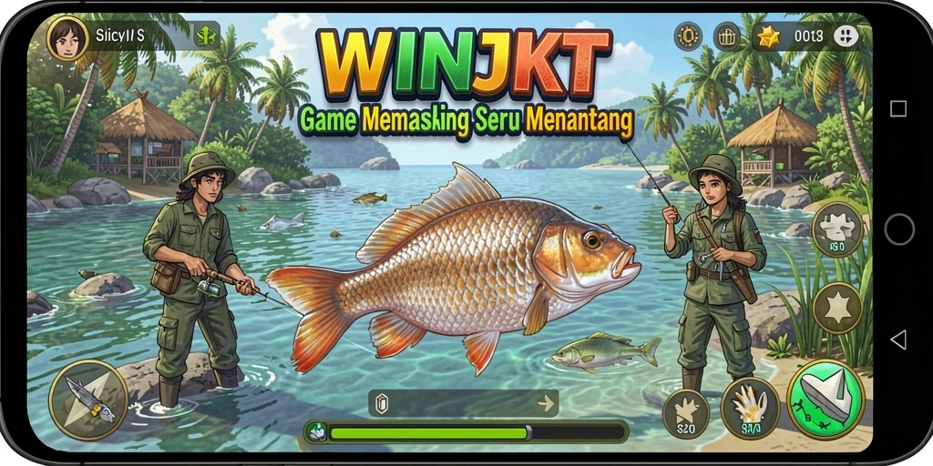 Screenshot gameplay WINJKT yang menampilkan pengalaman memancing seru dan keren.
